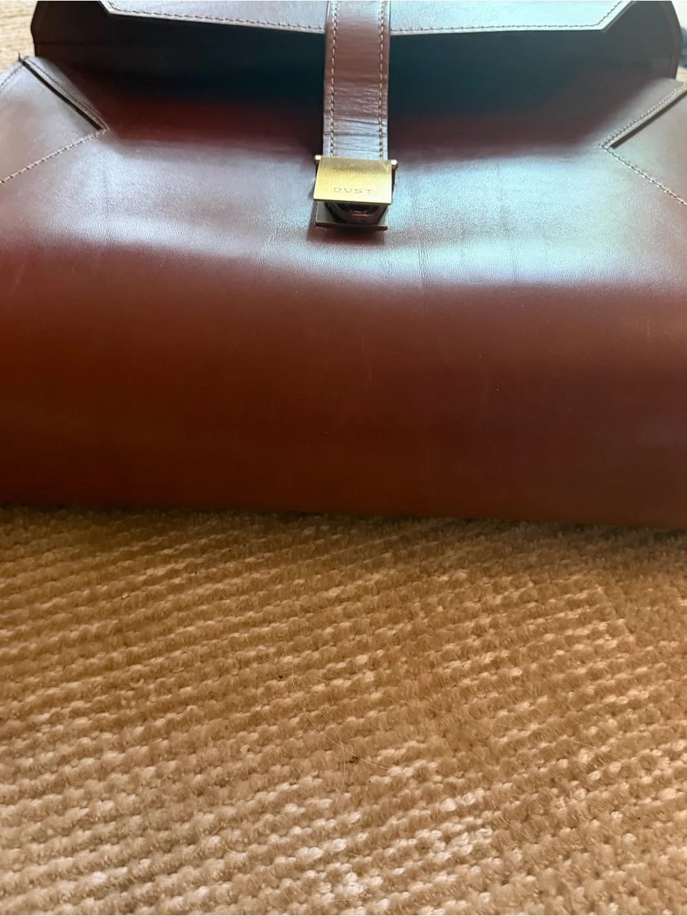Men's Leather Briefcase in Chestnut Brown